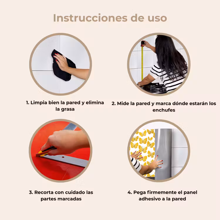 Revestimiento cocina - Mariposas - Botánica - Ilustración - Amarillo - Blanco — 8