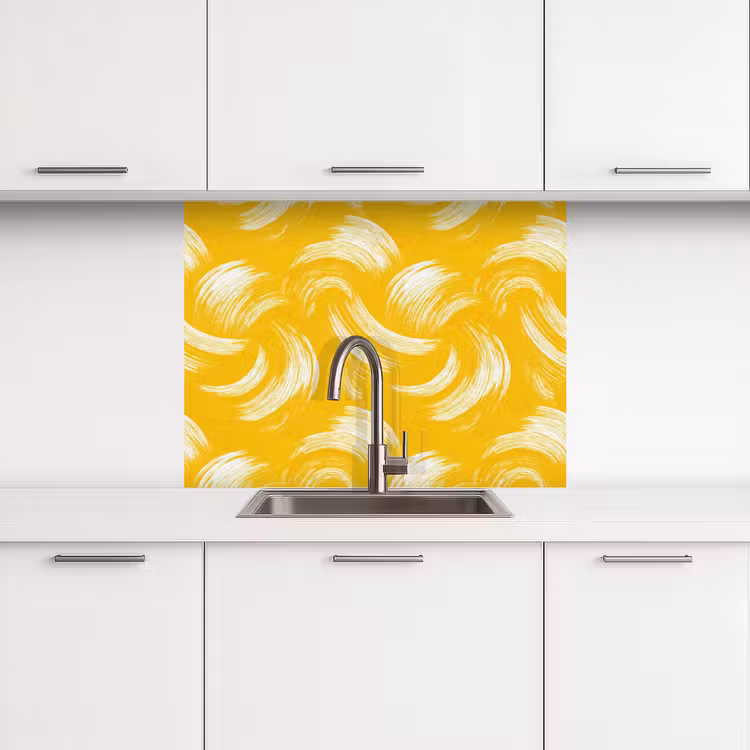 Revestimiento cocina - Pinceladas - Abstracto - Dinámico - Amarillo — 3