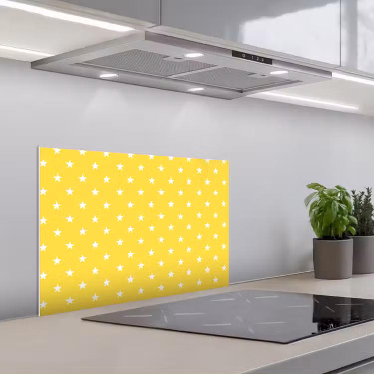 Salpicaderos de cocina - Estrellas - Estampado - Minimalista - Amarillo — 1