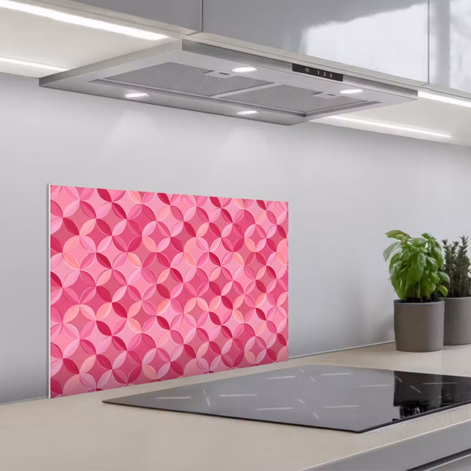 Salpicaderos de cocina - Geométrico - Mosaico - Moderno - Rosa — 1