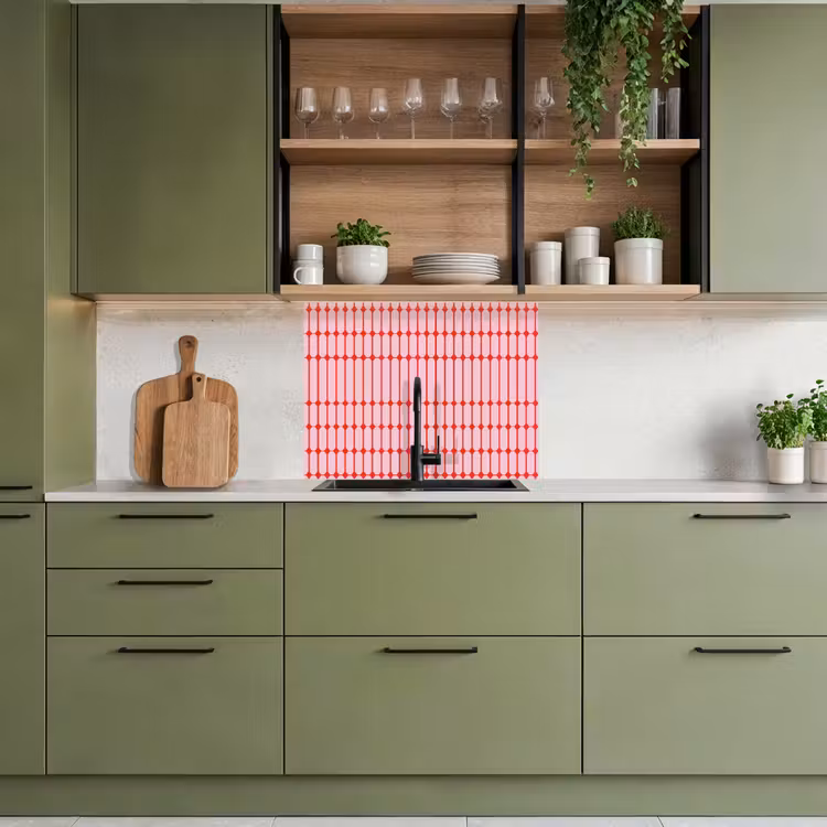 Revestimiento cocina - Geométrico - Minimalista - Rojo - Rosa — 7