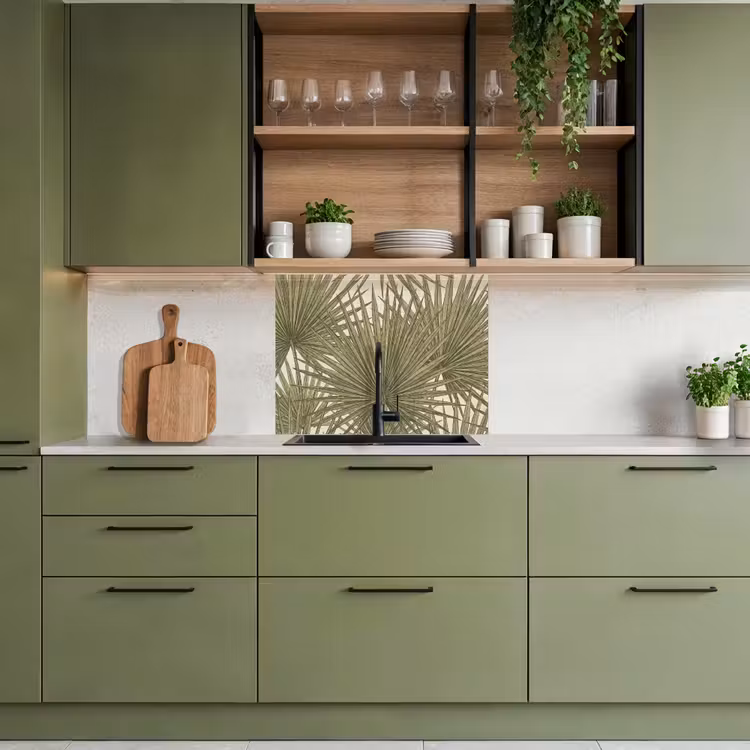 Revestimiento cocina - Hoja - Tropical - Estampado - Naturaleza - Verde — 7