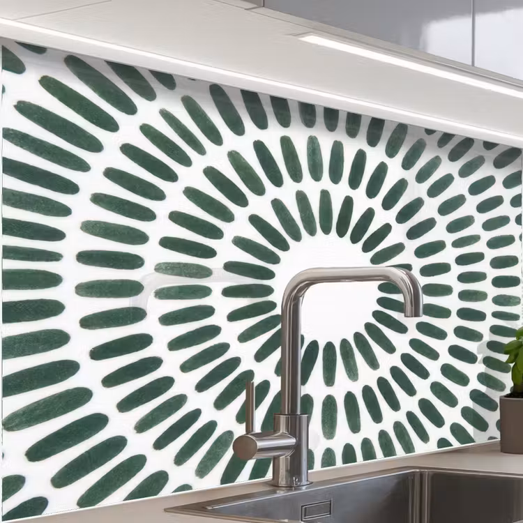 Revestimiento cocina - Resumen - Círculo - Estampado - Moderno - Verde — 1