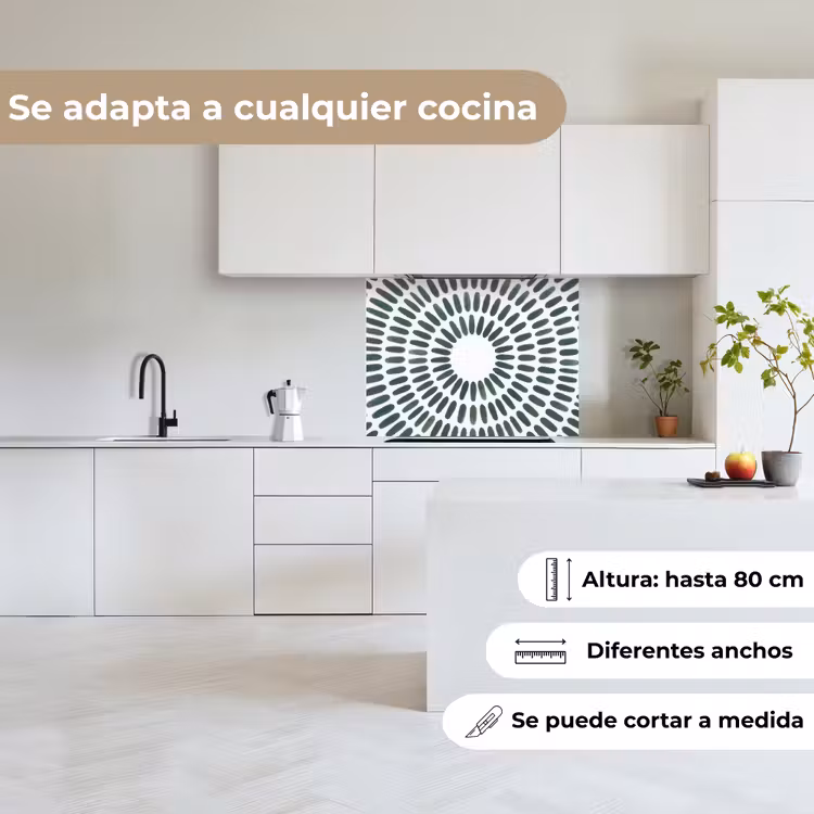 Revestimiento cocina - Resumen - Círculo - Estampado - Moderno - Verde — 6
