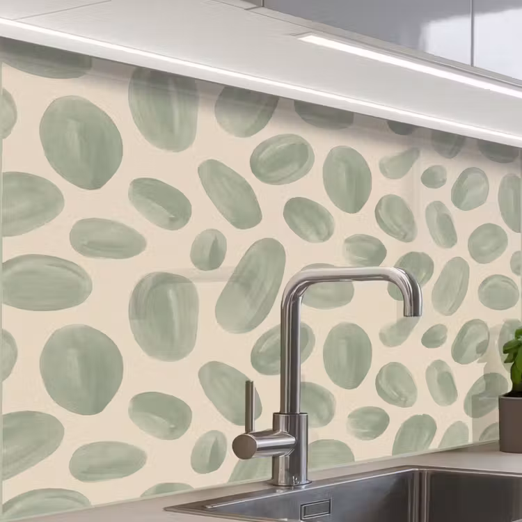 Revestimiento cocina - Resumen - Estampado - Orgánico - Verde - Moderno — 1