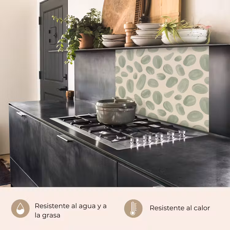 Revestimiento cocina - Resumen - Estampado - Orgánico - Verde - Moderno — 4