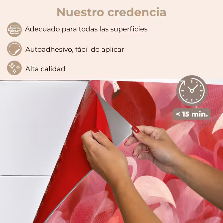 Salpicaderos de cocina - Flamenco - Botánico - Elegante - Rosa - Rojo — 4