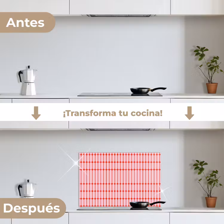 Salpicaderos de cocina - Geométrico - Minimalista - Rojo - Rosa — 7