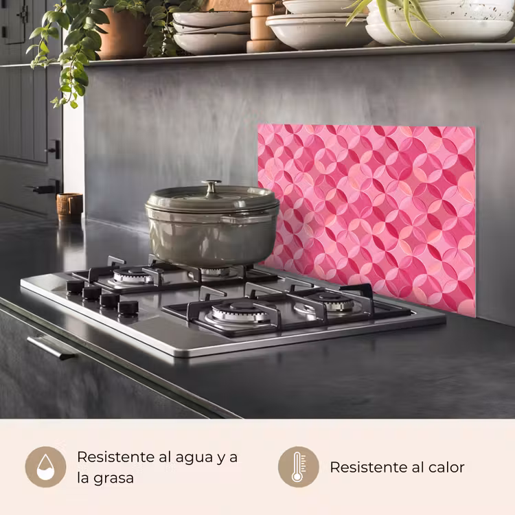 Salpicaderos de cocina - Geométrico - Mosaico - Moderno - Rosa — 2