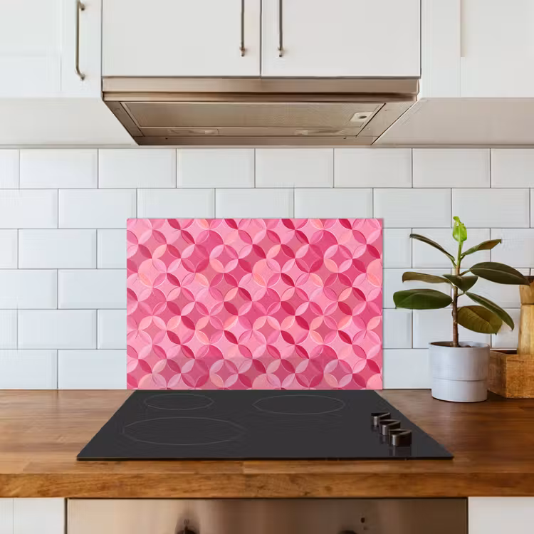 Salpicaderos de cocina - Geométrico - Mosaico - Moderno - Rosa — 3