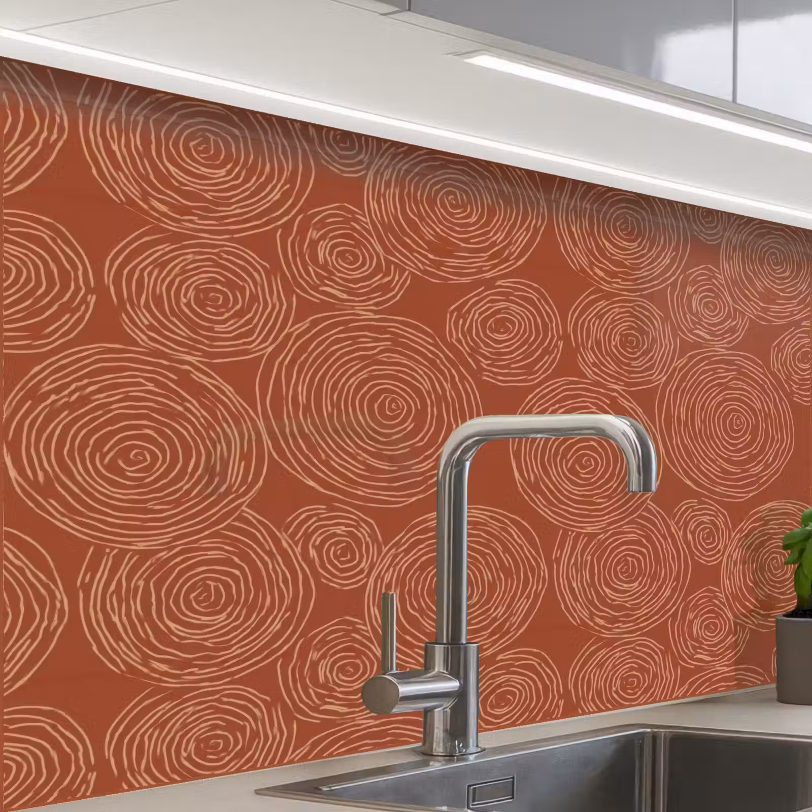 Revestimiento cocina - Círculos - Abstracto - Artístico - Terracota — 1