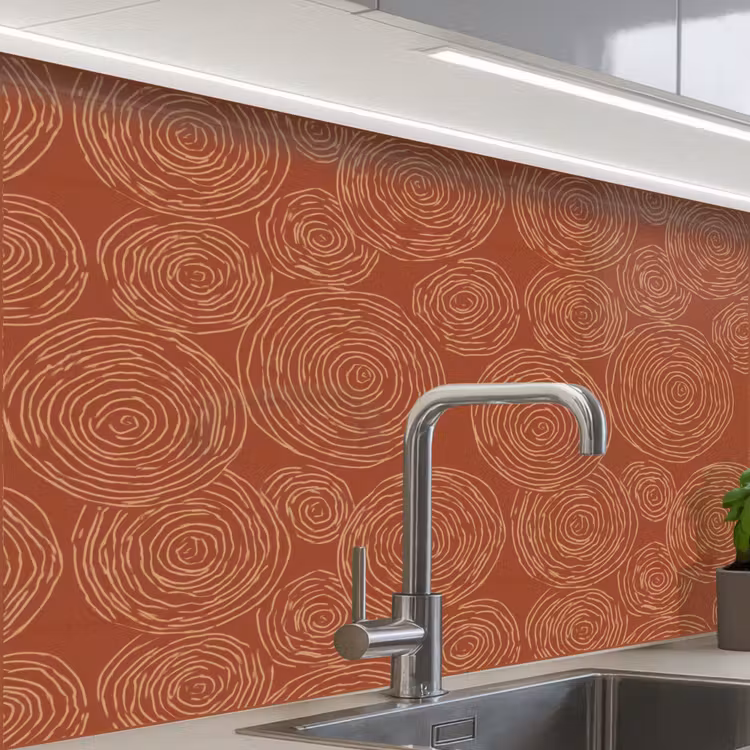Revestimiento cocina - Círculos - Abstracto - Artístico - Terracota — 1