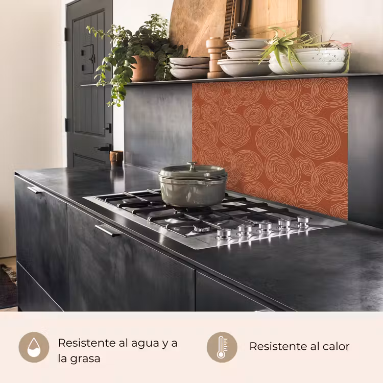 Revestimiento cocina - Círculos - Abstracto - Artístico - Terracota — 4