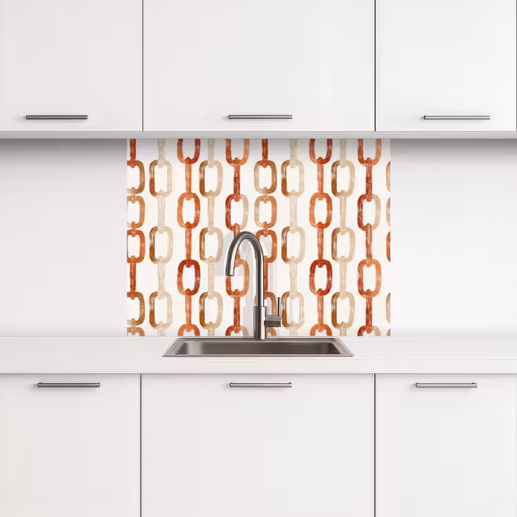 Revestimiento cocina - Eslabones - Estampado - Acuarela - Terracota — 3