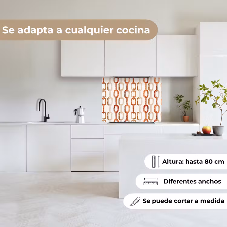Revestimiento cocina - Eslabones - Estampado - Acuarela - Terracota — 6