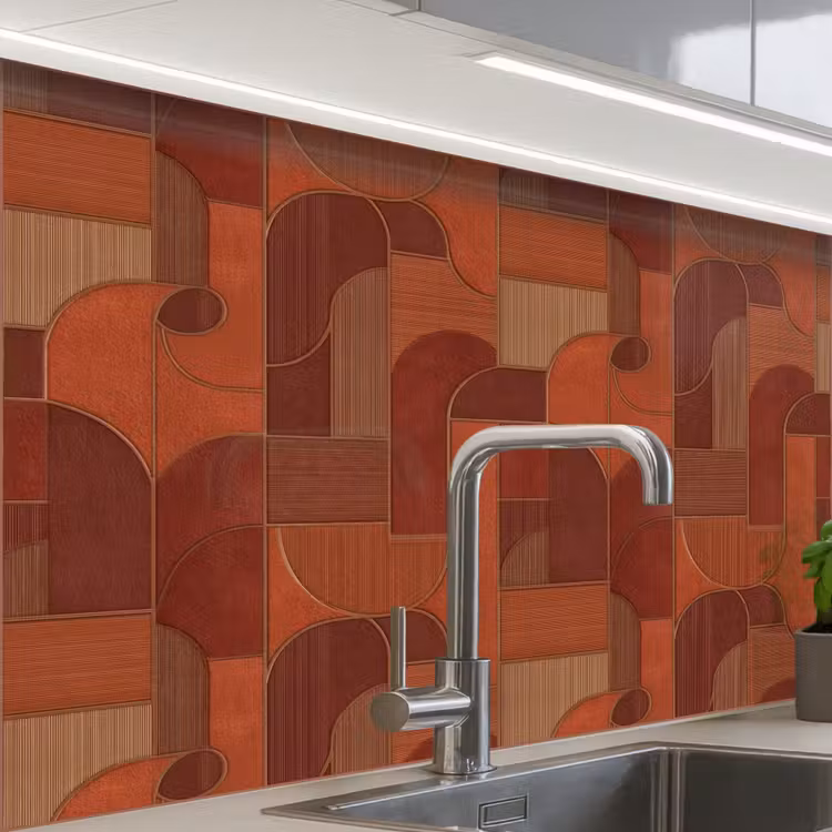 Revestimiento cocina - Geométrico - Abstracto - Textura - Marrón — 1