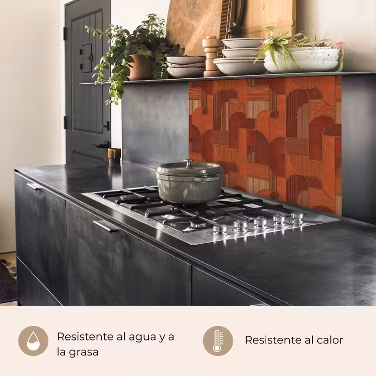Revestimiento cocina - Geométrico - Abstracto - Textura - Marrón — 4