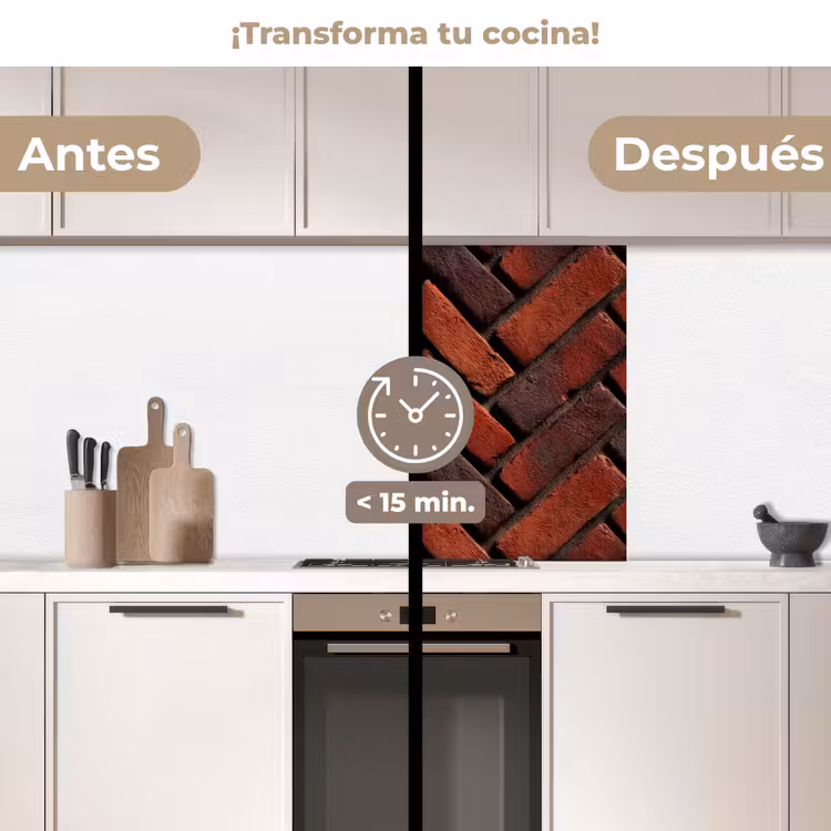 Revestimiento cocina - Ladrillos - Espiga - Textura - Marrón rojizo — 2