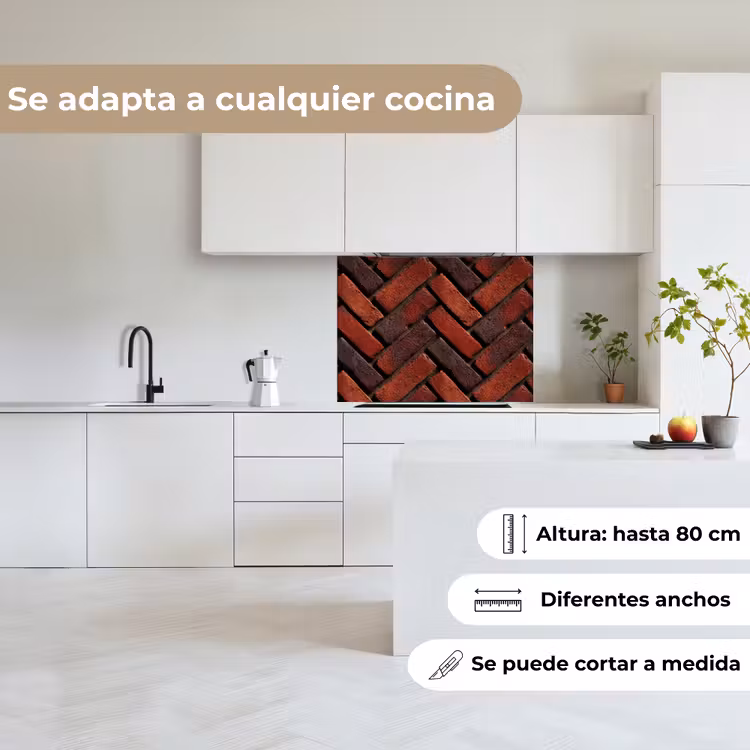 Revestimiento cocina - Ladrillos - Espiga - Textura - Marrón rojizo — 6