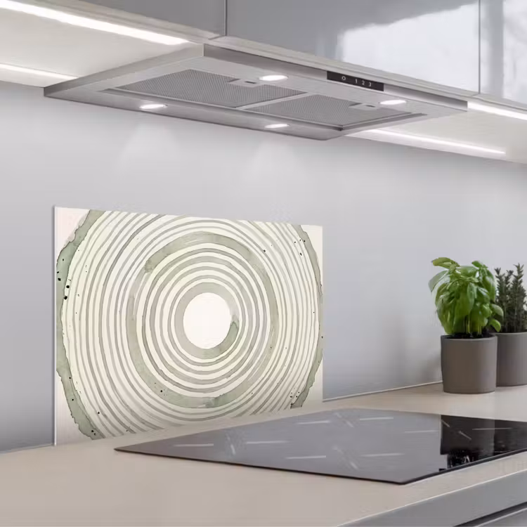 Salpicaderos de cocina - Abstracción - Círculos - Acuarela - Verde - Moderno — 1