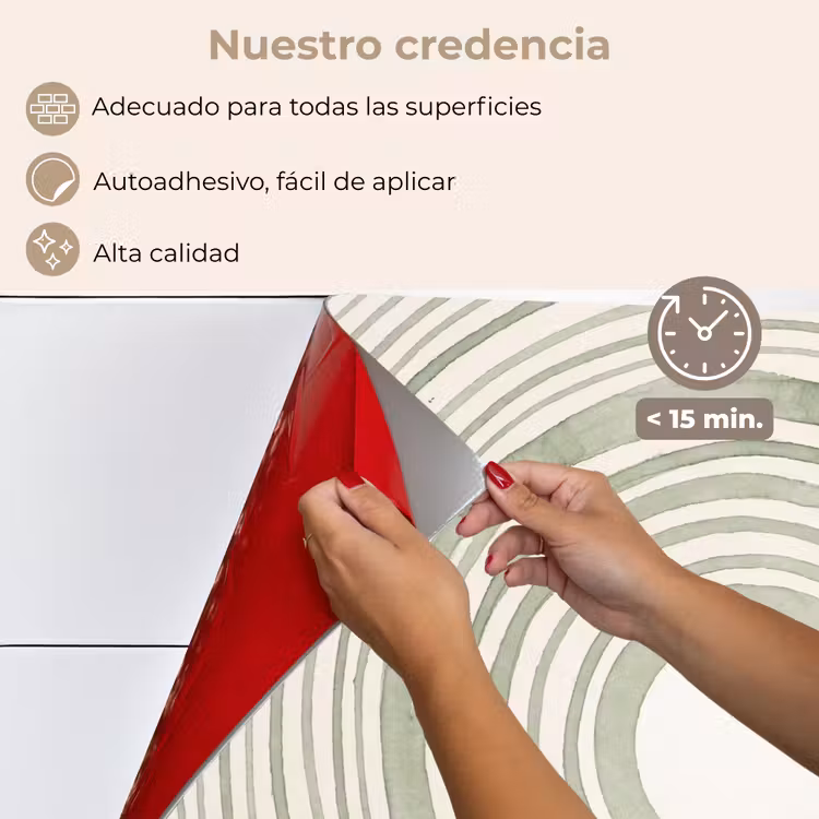 Salpicaderos de cocina - Abstracción - Círculos - Acuarela - Verde - Moderno — 4