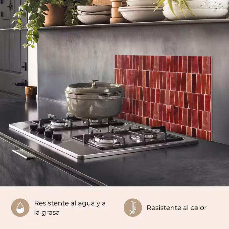 Salpicaderos de cocina - Azulejos - Modernos - Texturados - Rojo intenso — 2