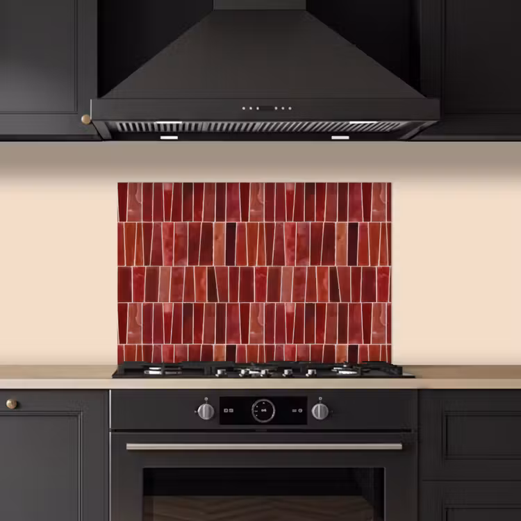 Salpicaderos de cocina - Azulejos - Modernos - Texturados - Rojo intenso — 5