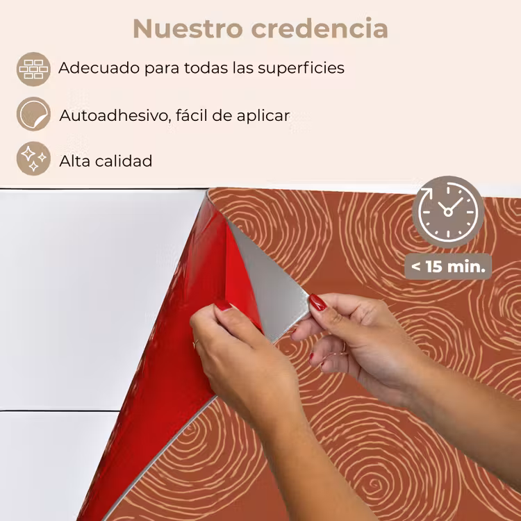 Salpicaderos de cocina - Círculos - Abstracto - Artístico - Terracota — 4