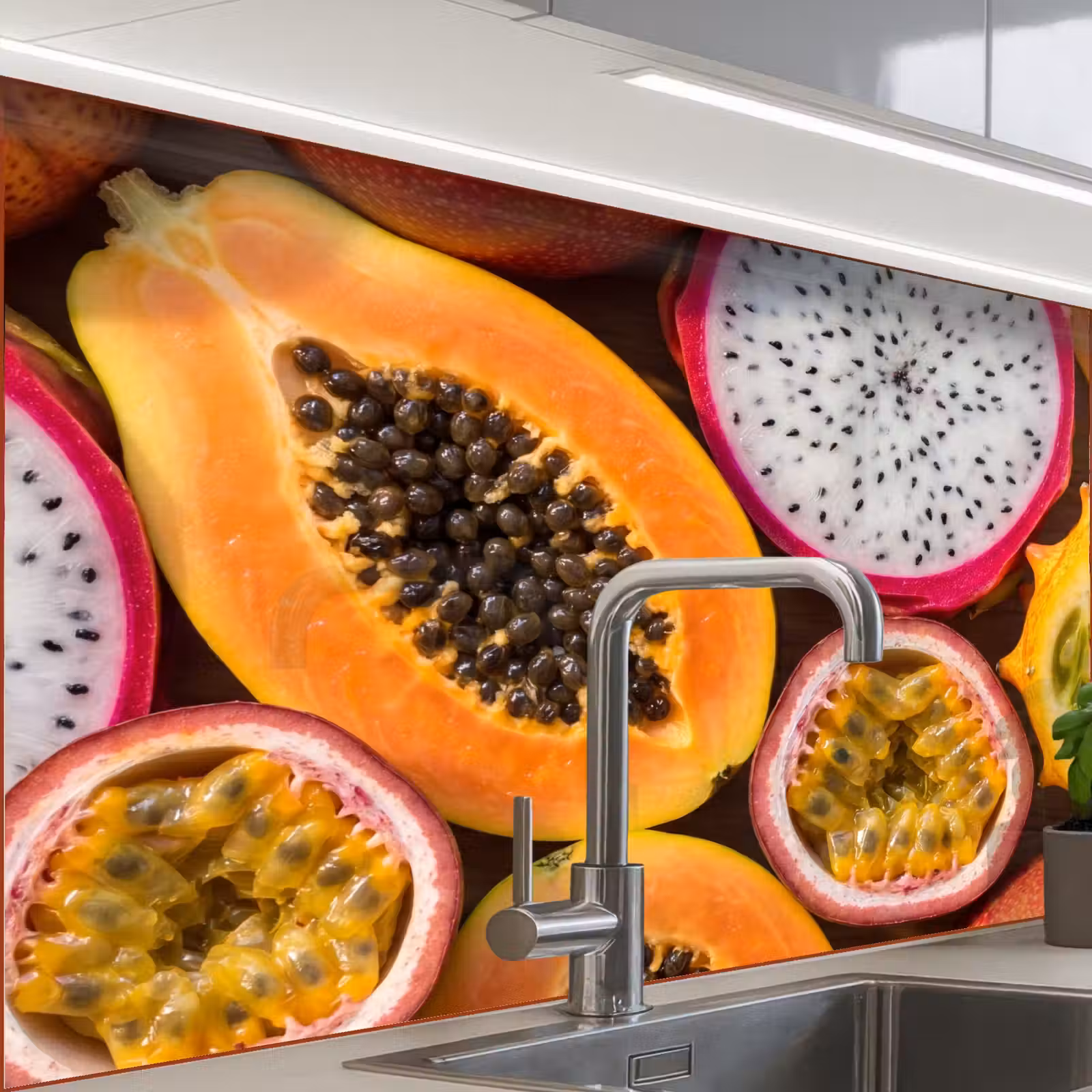 Revestimiento cocina - Fruta - Abierto - Tropical - Comida - Colorido — 1