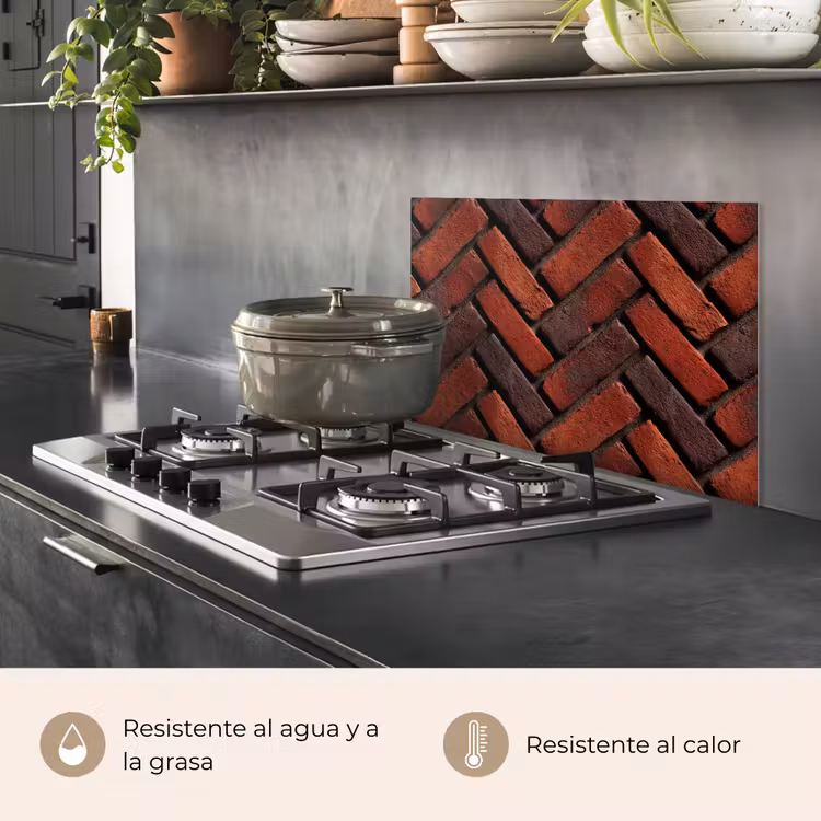 Salpicaderos de cocina - Ladrillos - Espiga - Textura - Marrón rojizo — 2