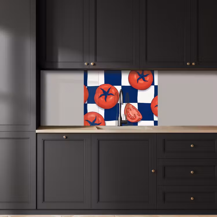 Revestimiento cocina - Comida - Tomates - Cocina - Ilustración - Rojo-Azul — 5