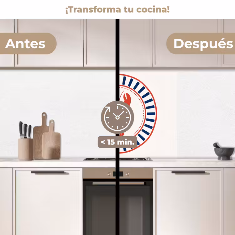 Revestimiento cocina - Vida marina - Langosta - Emblema - Gráfico - Rojo — 2