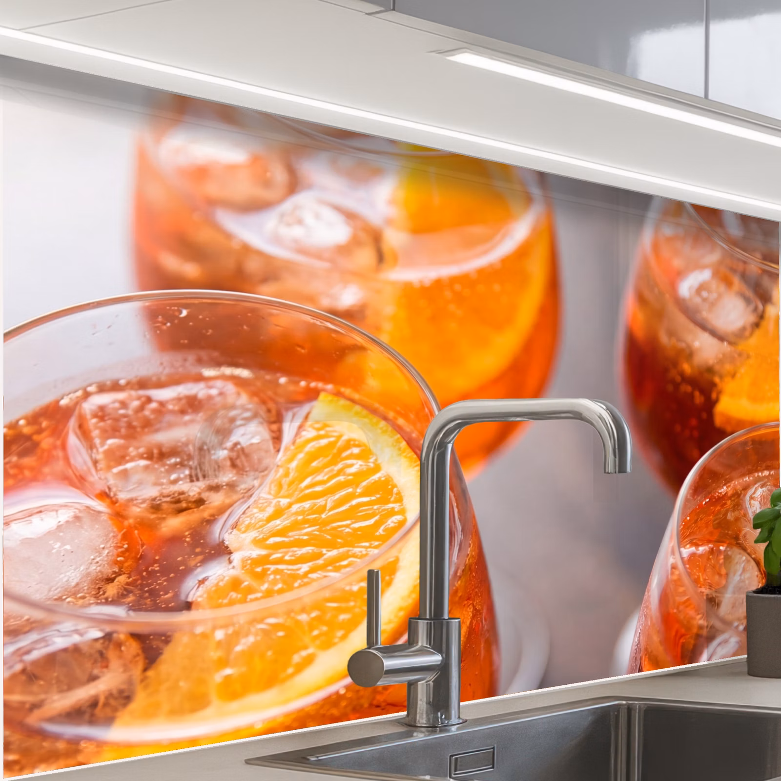 Revestimiento cocina - Bebida - Naranja - Helado - Verano - Naranja — 1