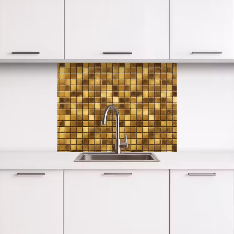 Revestimiento cocina - Azulejos - Mosaico - Lujo - Oro cálido — 3