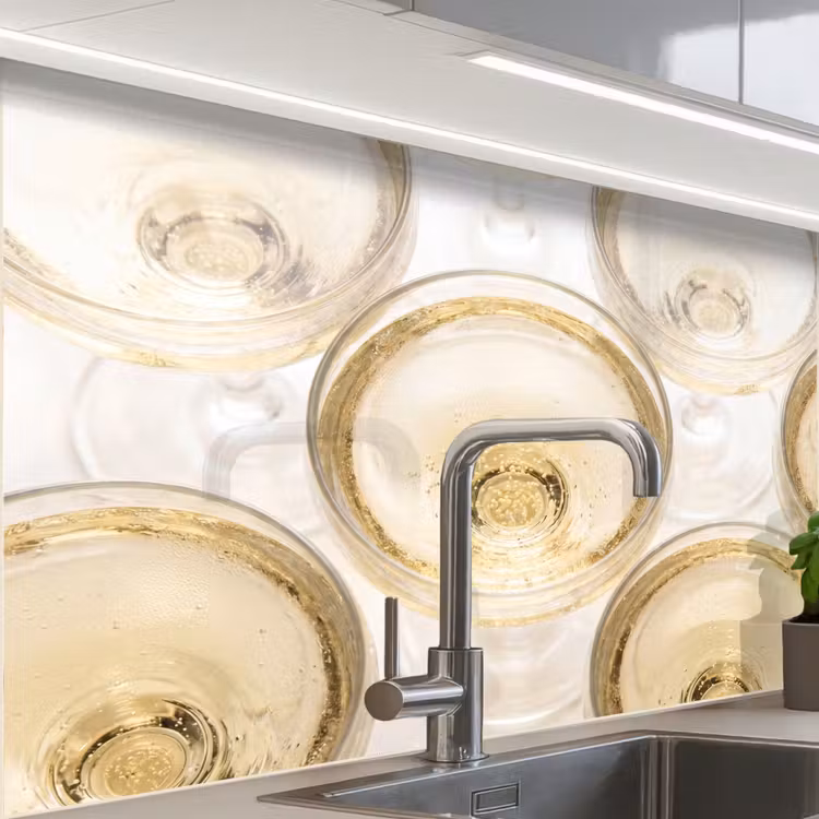 Revestimiento cocina - Bebidas - Vasos - Fiesta - Oro — 1