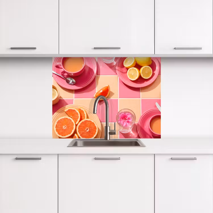 Revestimiento cocina - Comida - Cítricos - Naturalezas muertas - Rosa - Naranja — 3