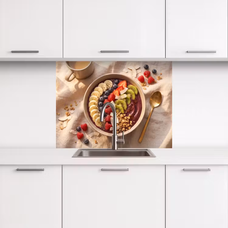 Revestimiento cocina - Comida - Cuenco de desayuno - Fruta - Saludable - Colorido — 3