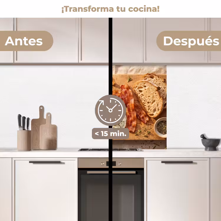 Revestimiento cocina - Comida - Desayuno - Madera - Rústico - Amarillo — 2