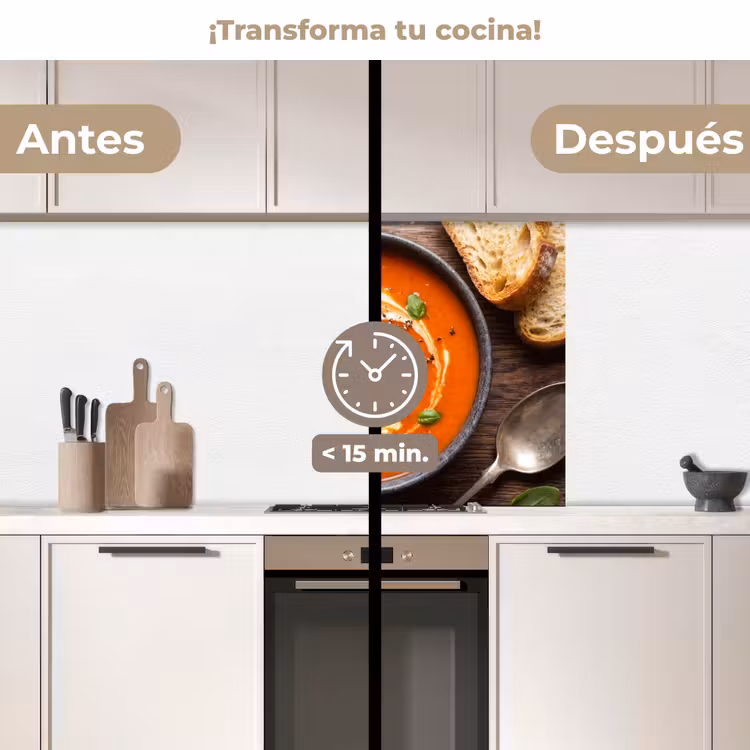 Revestimiento cocina - Comida - Sopa - Albahaca - Rústico - Rojo — 2