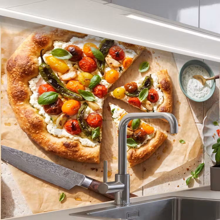 Revestimiento cocina - Comida - Tomates - Albahaca - Comida - Fresco — 1