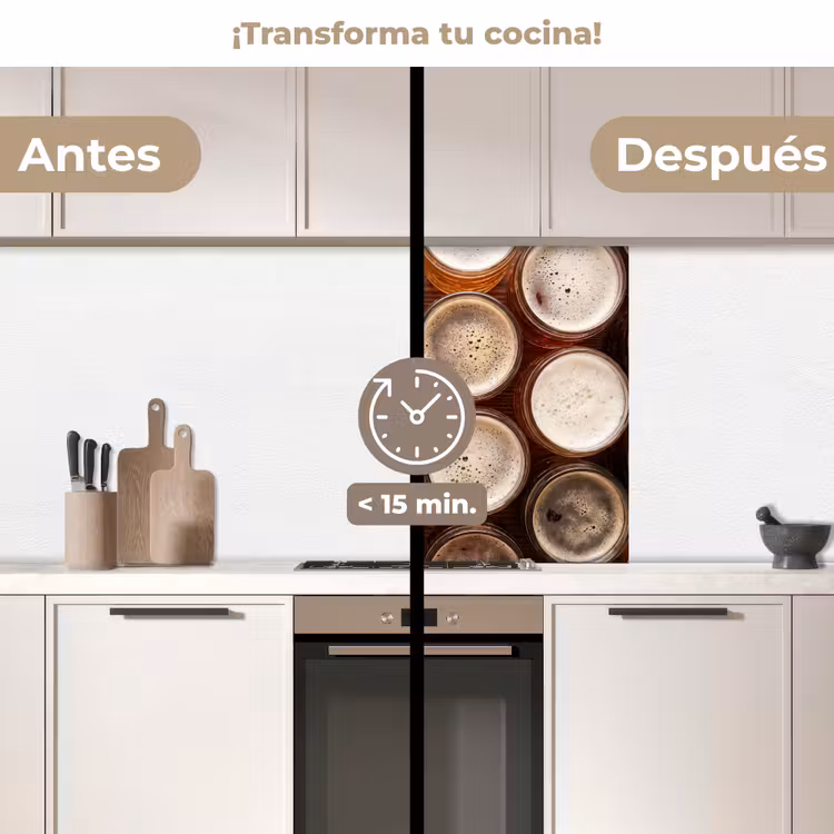 Revestimiento cocina - Comida - Vasos - Bebidas - Patrón - Marrón — 2