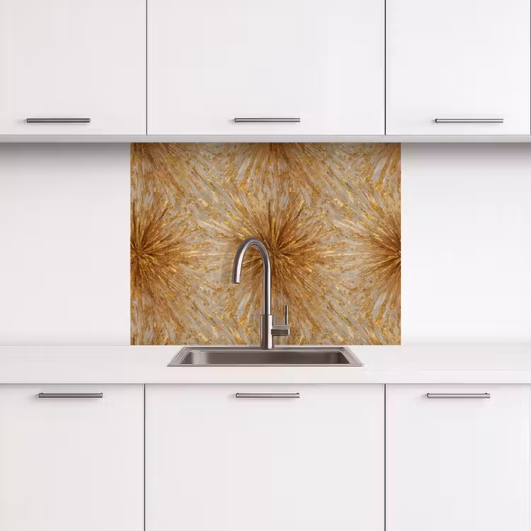 Revestimiento cocina - Explosión - Abstracto - Dorado - Blanco — 3