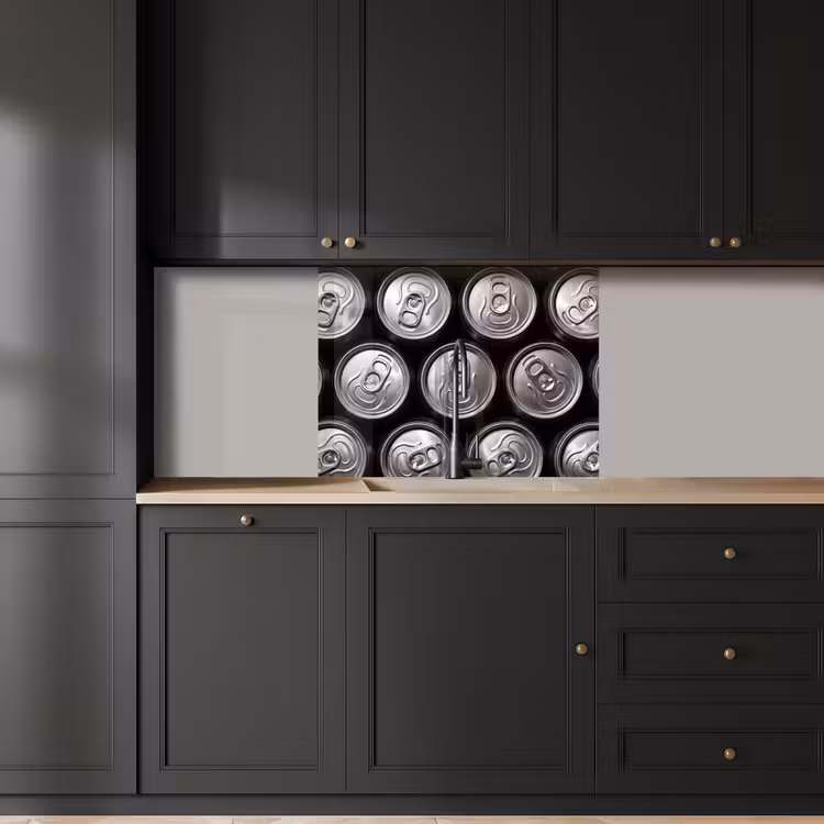 Revestimiento cocina - Latas - Aluminio - Estampado - Industrial - Plata — 5