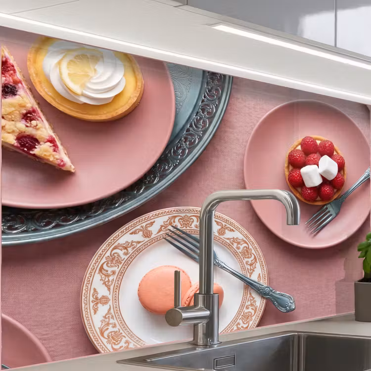 Revestimiento cocina - Postre - Tarta - Pastel - Dulce - Rosa — 1