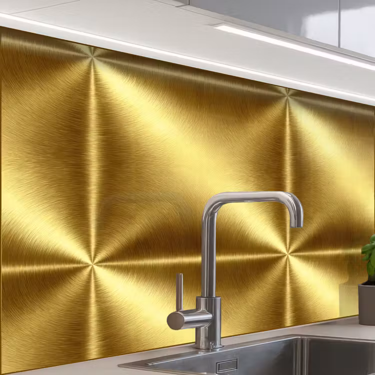 Revestimiento cocina - Textura - Oro cepillado - Estilo industrial - Metalizado — 1