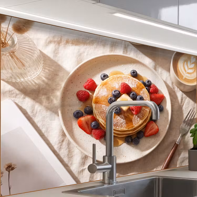 Revestimiento cocina - Tortitas - Frutas del bosque - Desayuno - Moderno - Beige — 1