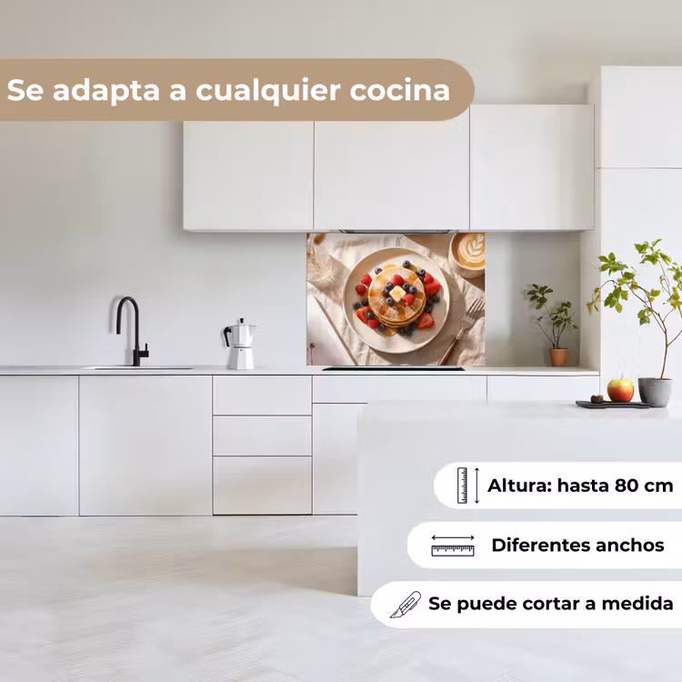 Revestimiento cocina - Tortitas - Frutas del bosque - Desayuno - Moderno - Beige — 6