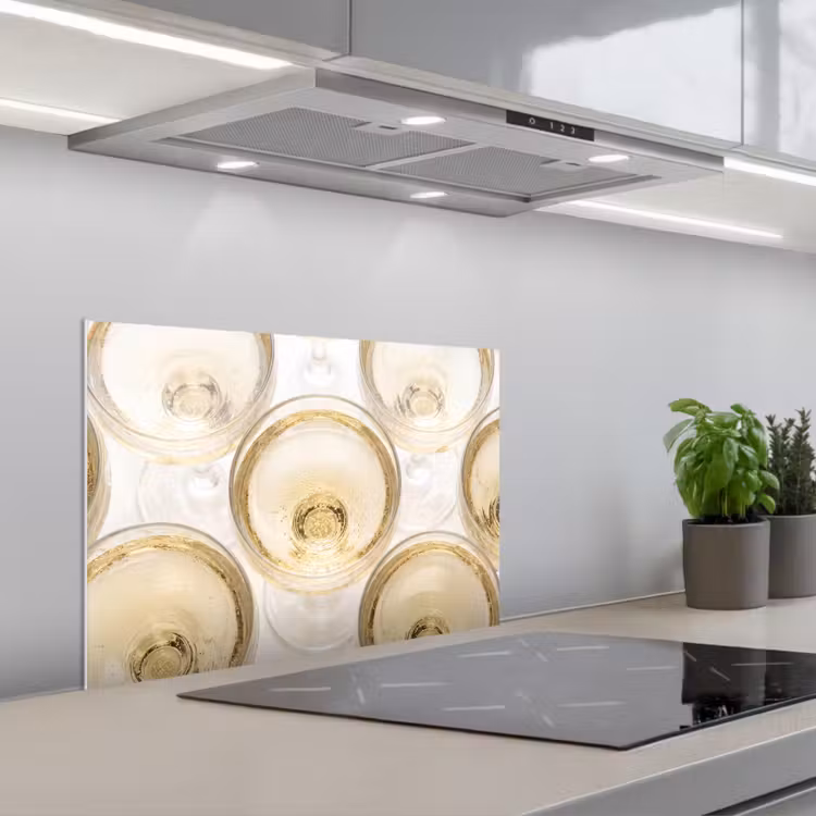 Salpicaderos de cocina - Bebidas - Vasos - Fiesta - Oro — 1