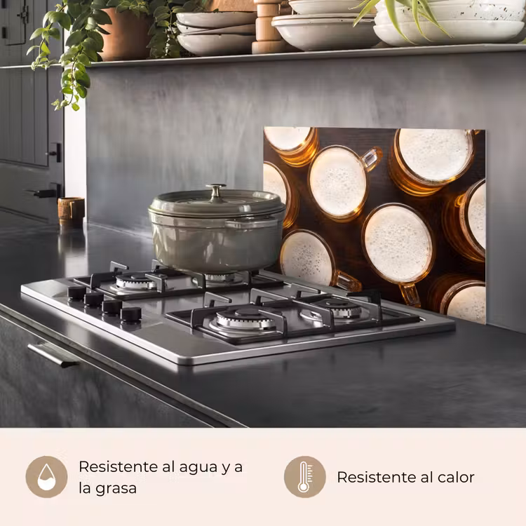Salpicaderos de cocina - Cerveza - Vasos - Espuma - Madera - Bebida — 2