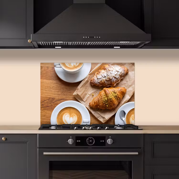 Salpicaderos de cocina - Comida - Croissant - Café - Desayuno - Moderno — 5